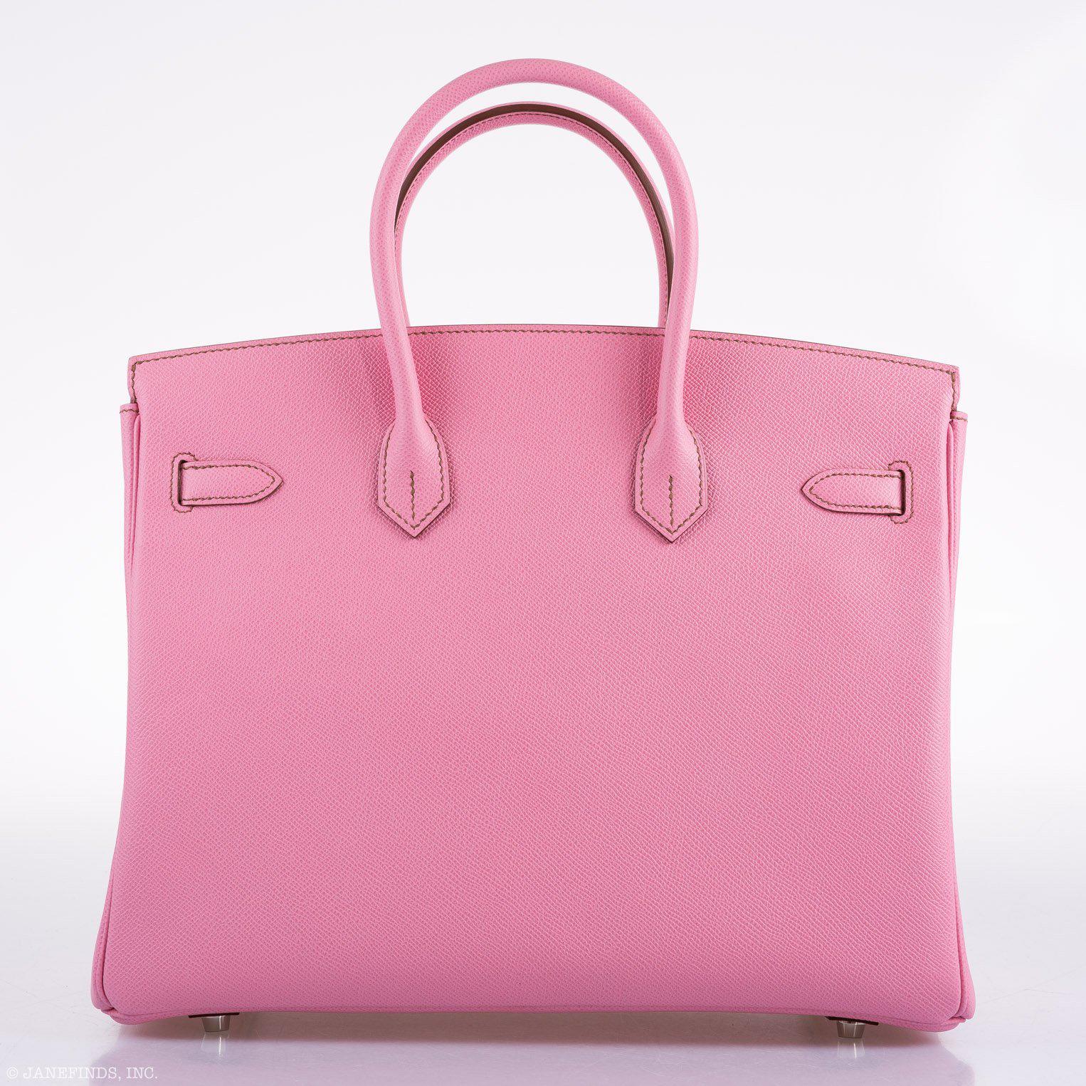 HMS 30cm Birkin Bag Epsom Leather with Strap Pink Gold Kilta bags