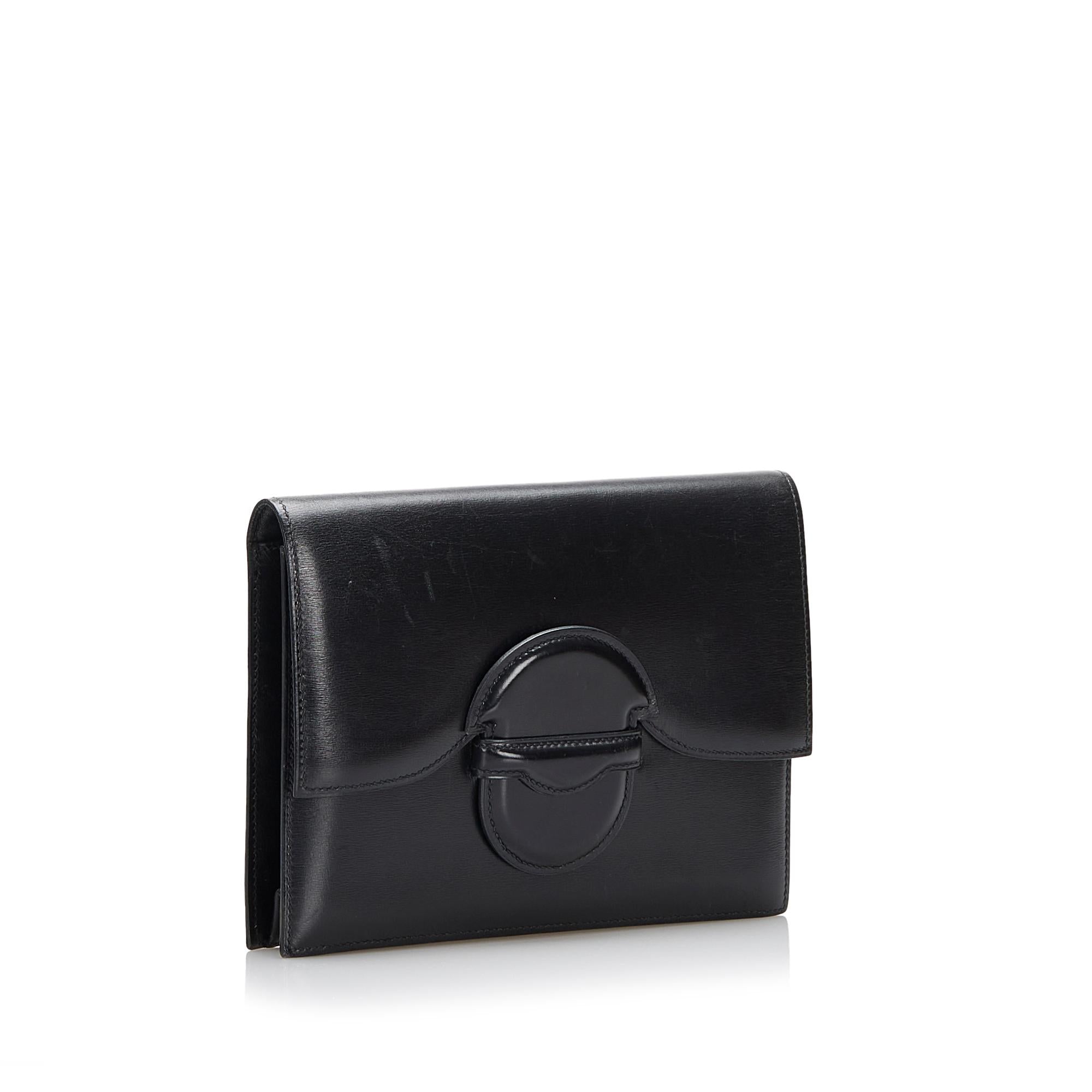 HMS Box Calf Leather Clutch Bag - sneakerhillcom