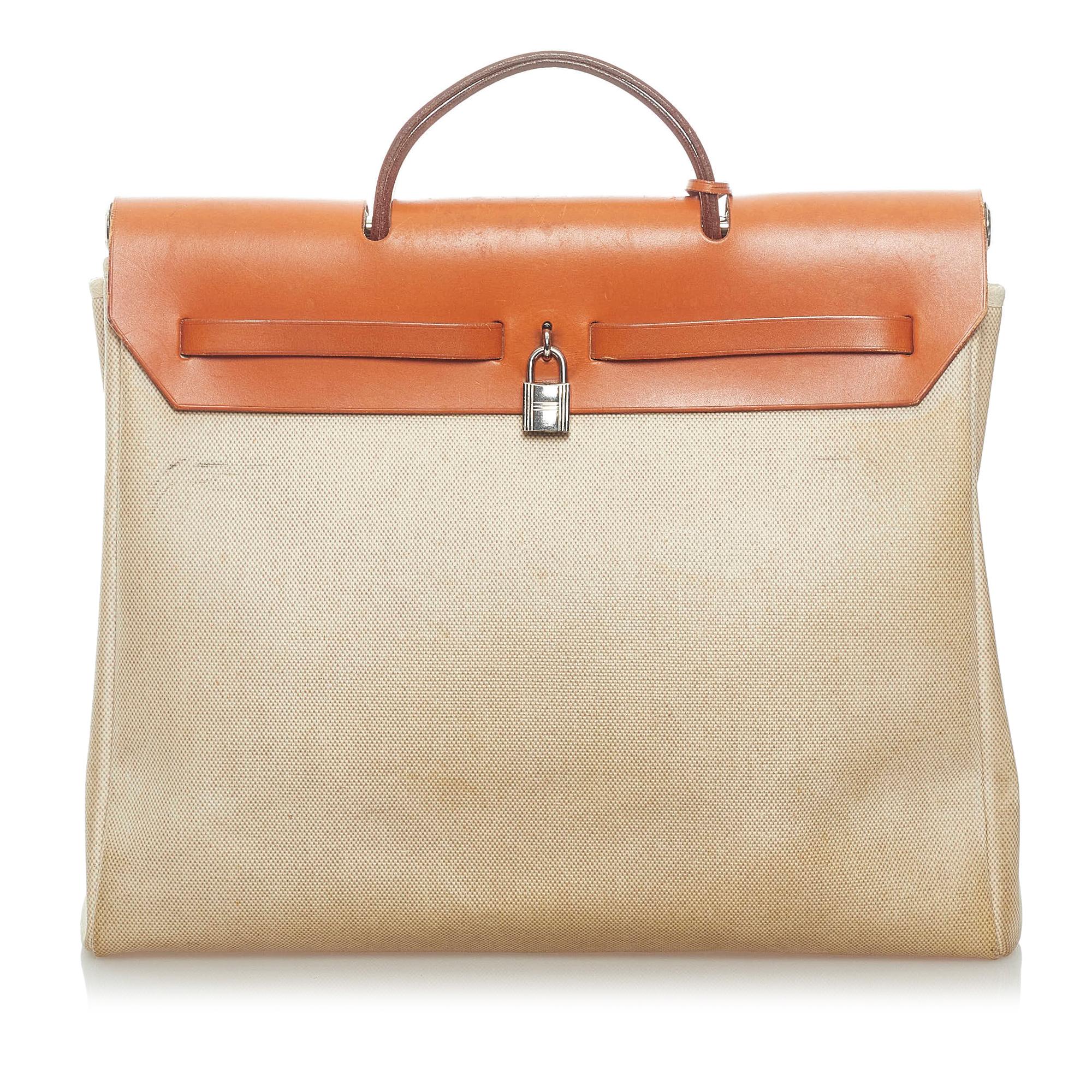 Hermes Herbag Canvas Satchel - sneakerhillcom