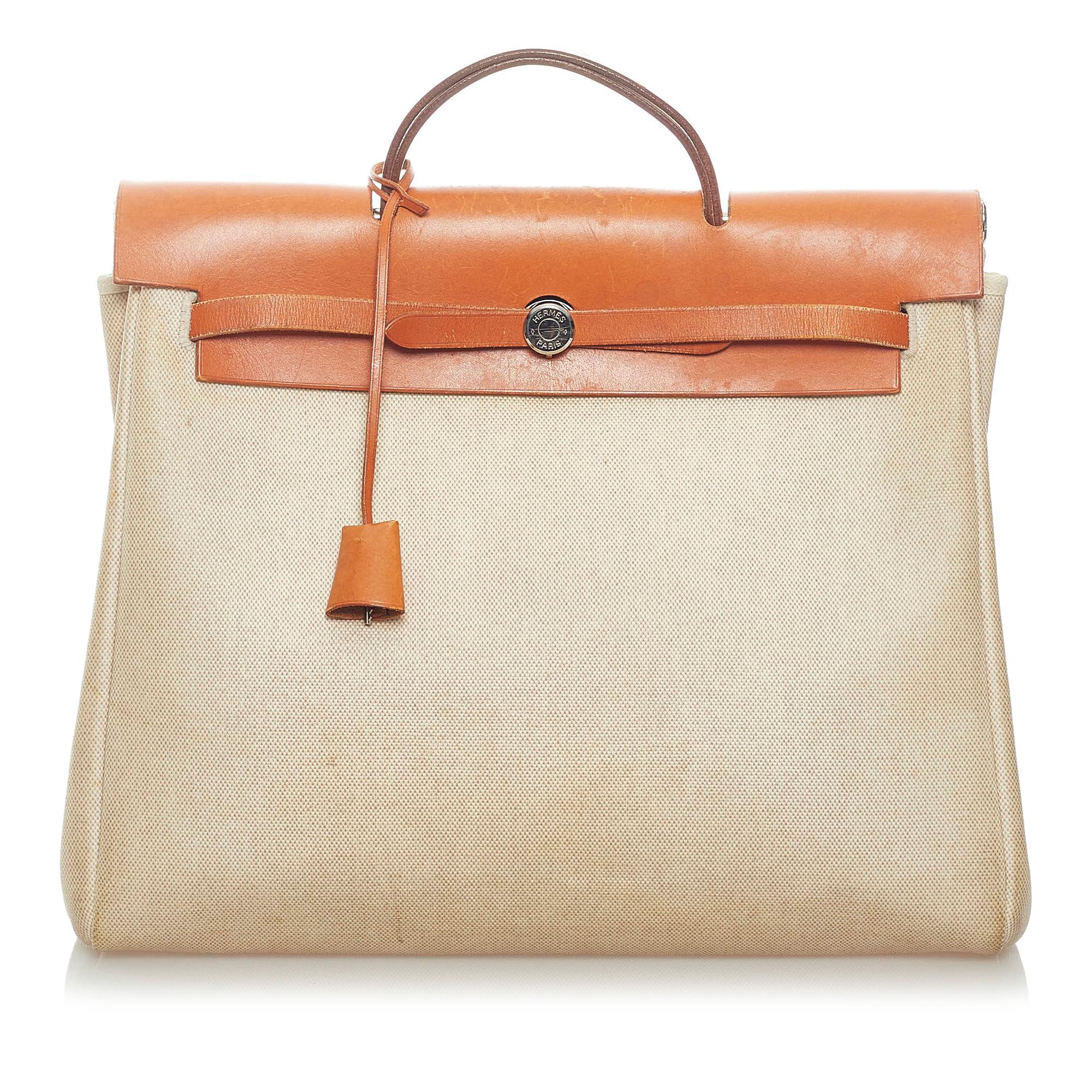 Hermes Herbag Canvas Satchel - sneakerhillcom