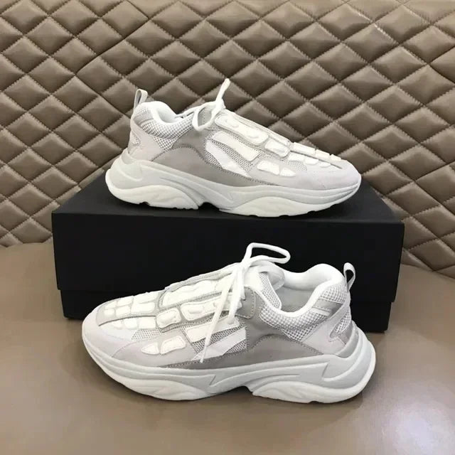 High Quality Cowhide Stitched Bone Shape Unisex Sneakers eprolo