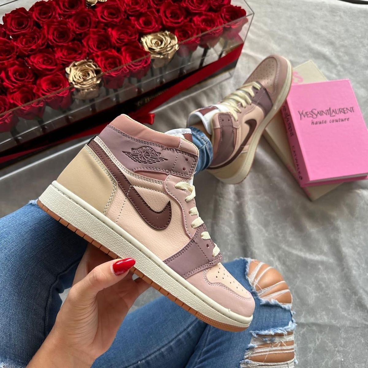 Custom Jordan 1 Mid SE Dark Pony Smoky Mauve DO7440-821 - sneakerlandnet