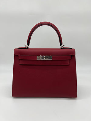 Kelly II 28 Sellier Verso Veau Epsom AJ Rouge Grenat Rose Pourpre Kilta bags