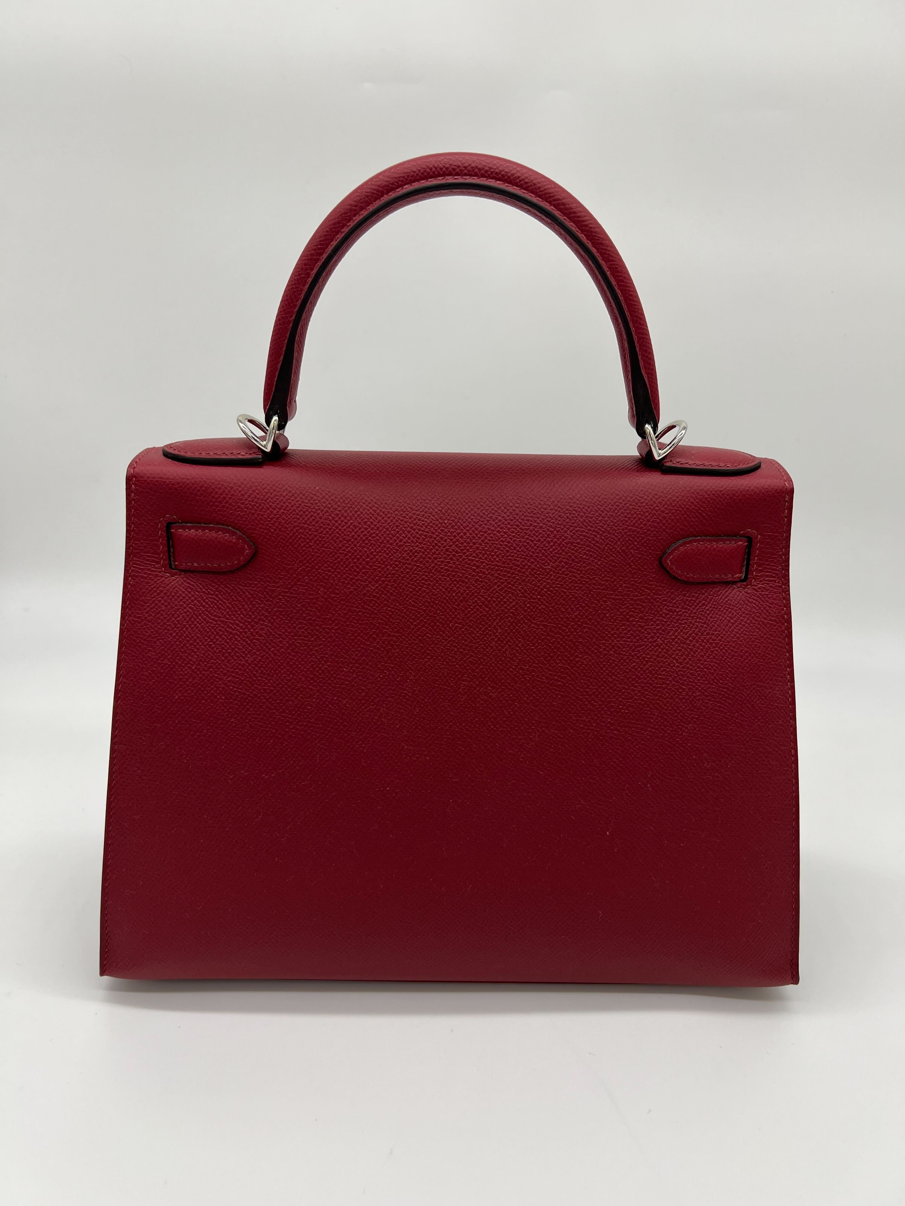 Kelly II 28 Sellier Verso Veau Epsom AJ Rouge Grenat Rose Pourpre Kilta bags