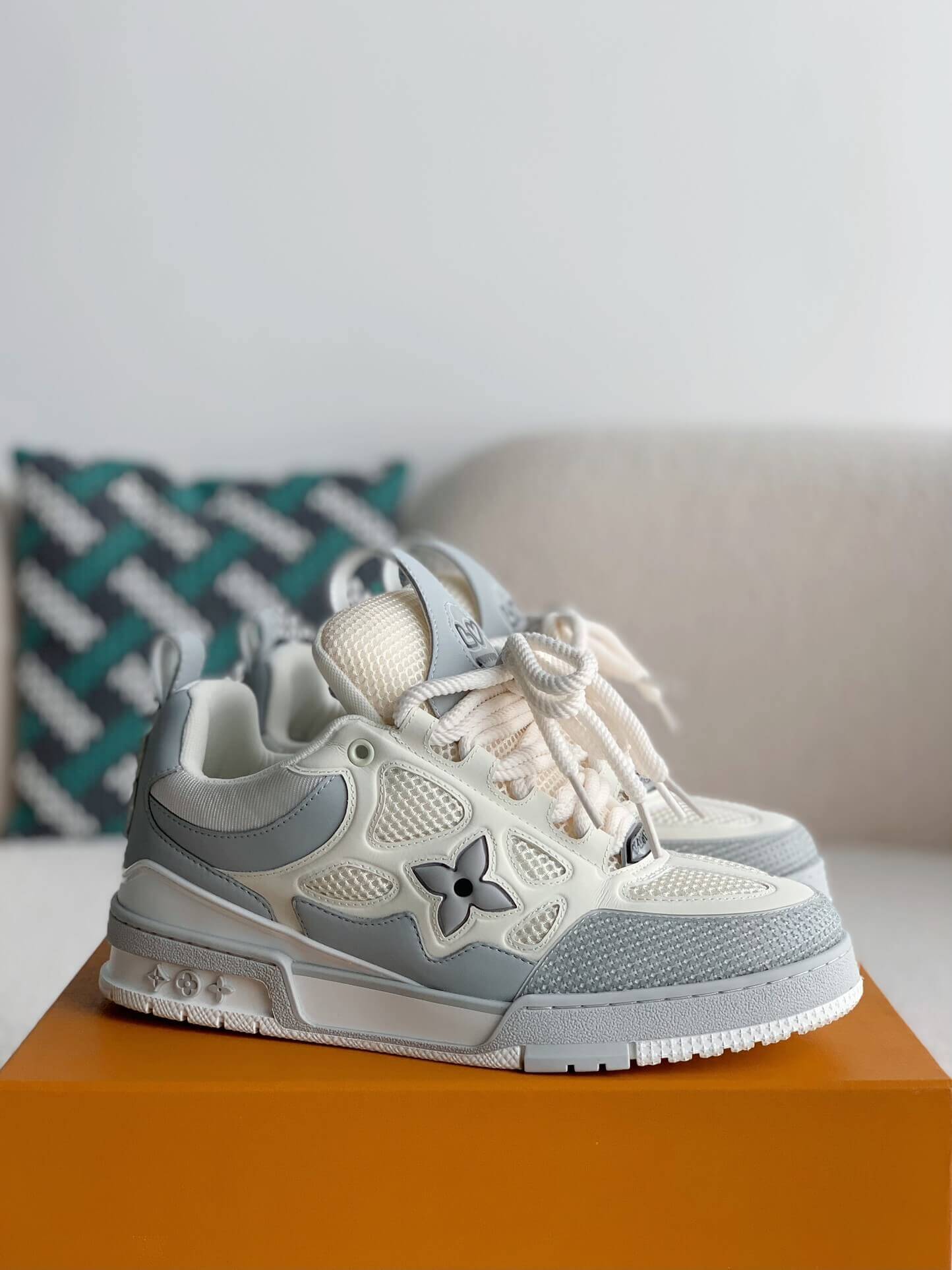 LV Skate Monogram Trainer Light Grey Sneaker - sneakerhillcom