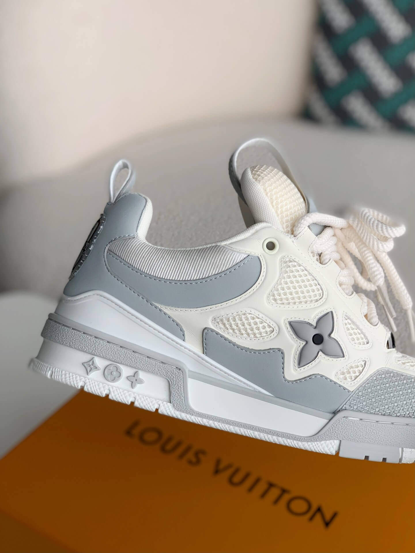 LV Skate Monogram Trainer Light Grey Sneaker - sneakerhillcom