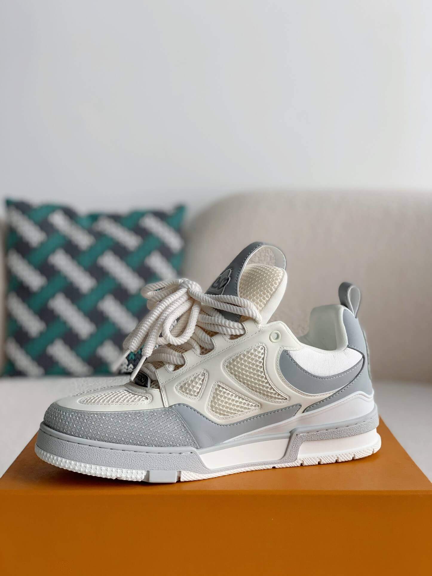 LV Skate Monogram Trainer Light Grey Sneaker - sneakerhillcom