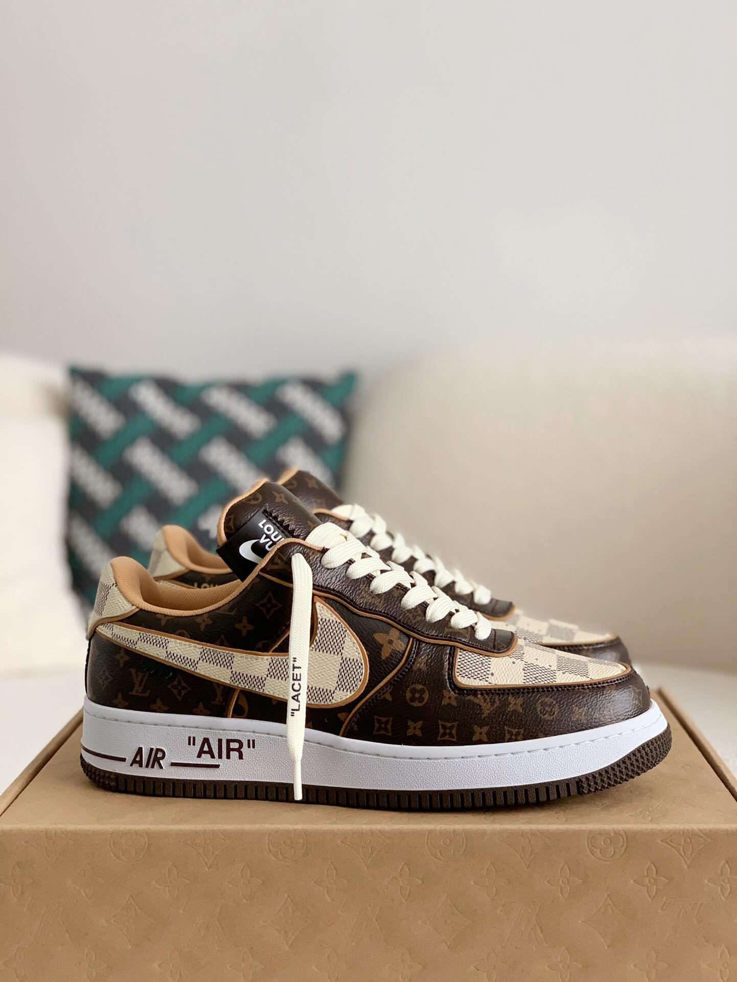 LV X AF1 Low Trainer Brown Monogram Sneakers