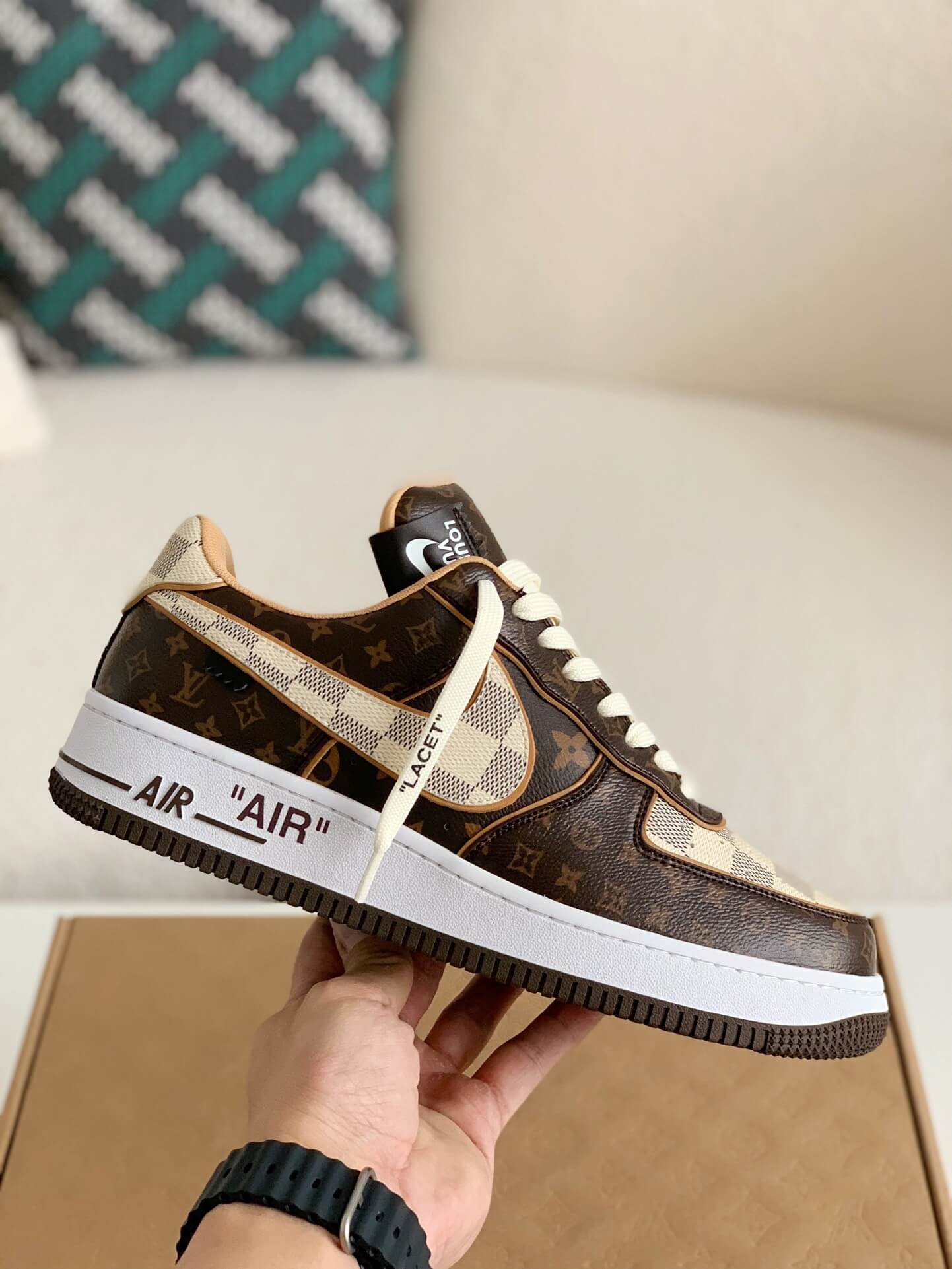 LV X AF1 Low Trainer Brown Monogram Sneakers