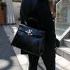 KELLY 35 RETOURNE Black Box Calf Kilta bags