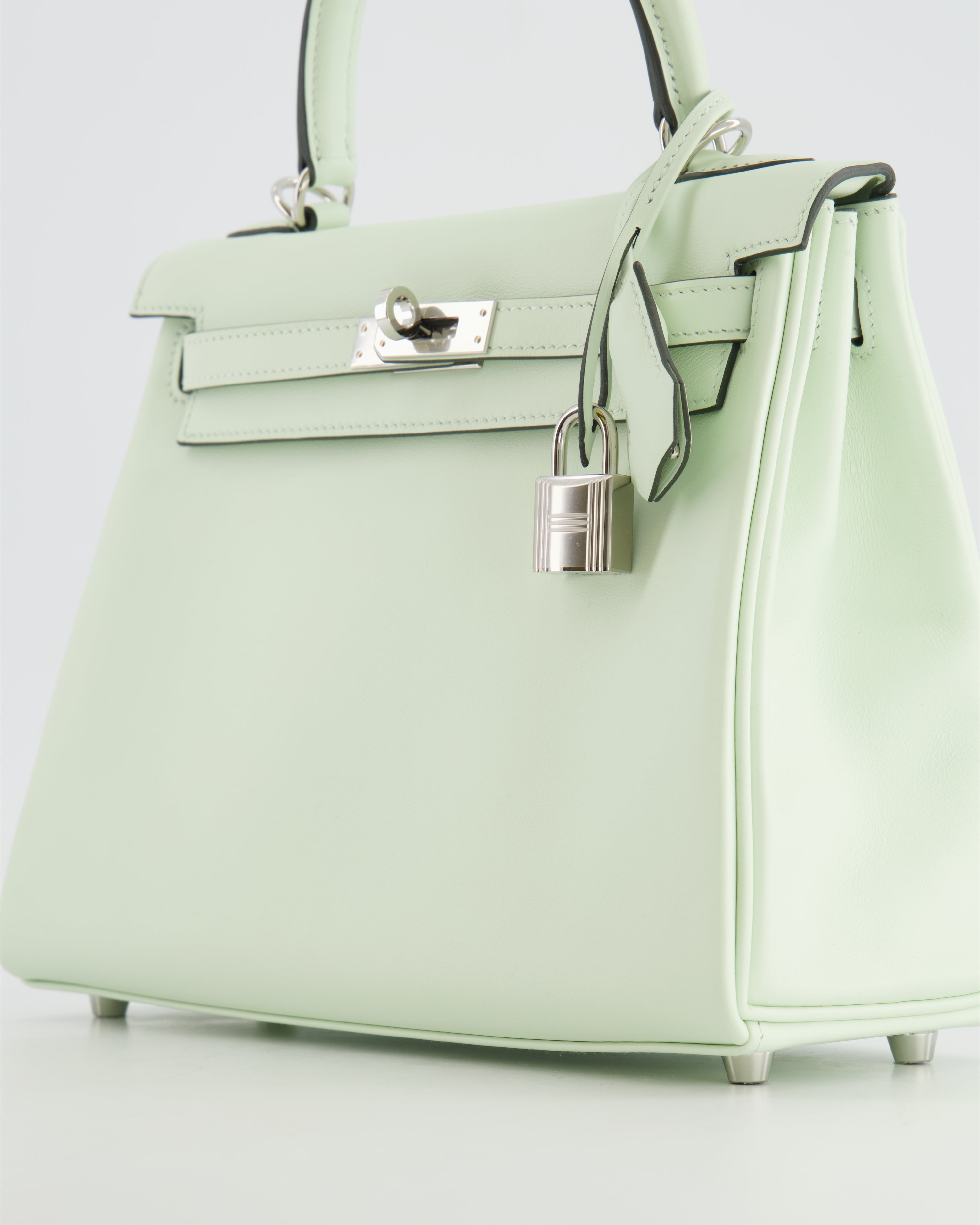 Kelly Bag 25cm Retourne in Vert Fizz Swift Leather with Palladium Hardware Kilta bags