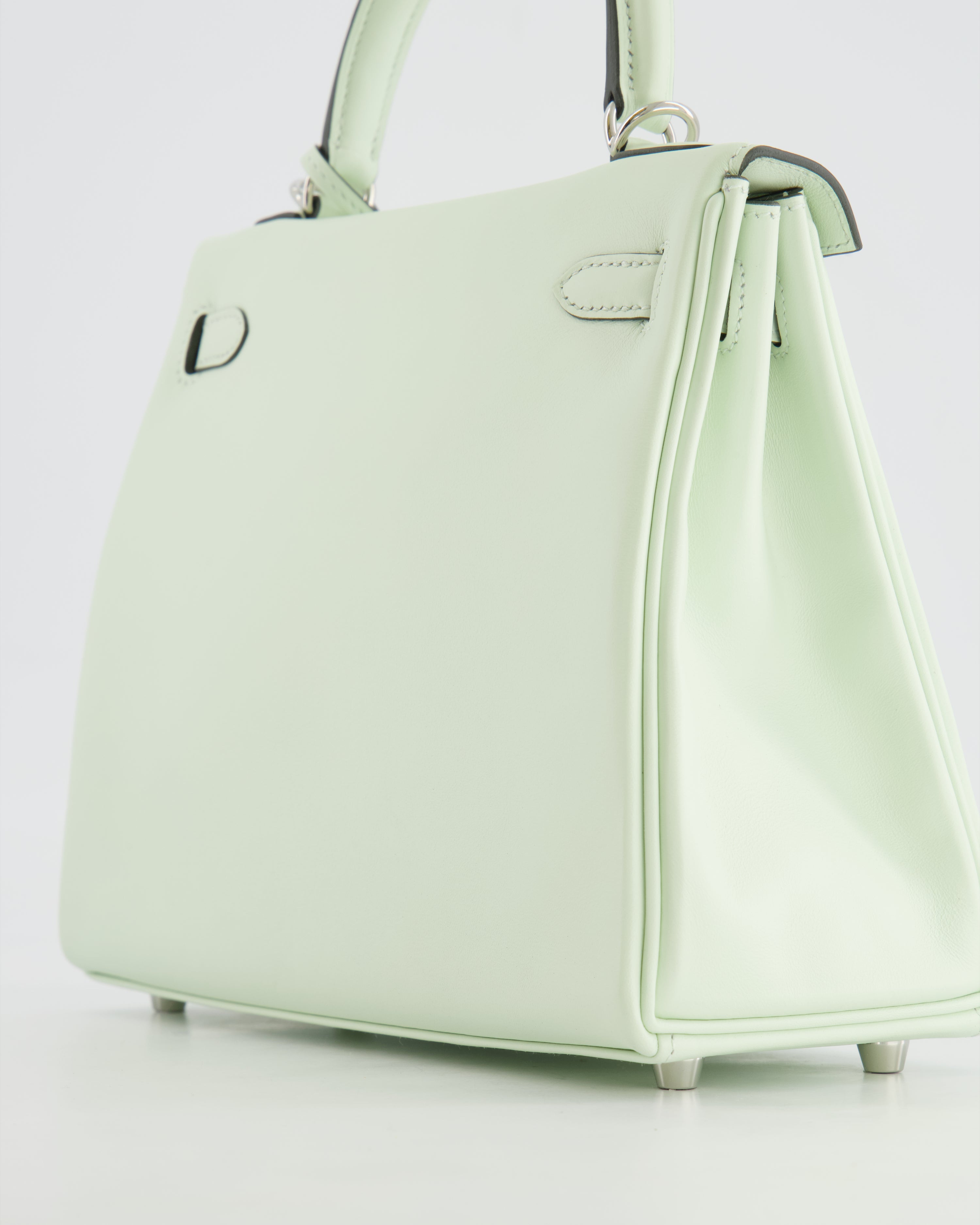 Kelly Bag 25cm Retourne in Vert Fizz Swift Leather with Palladium Hardware Kilta bags