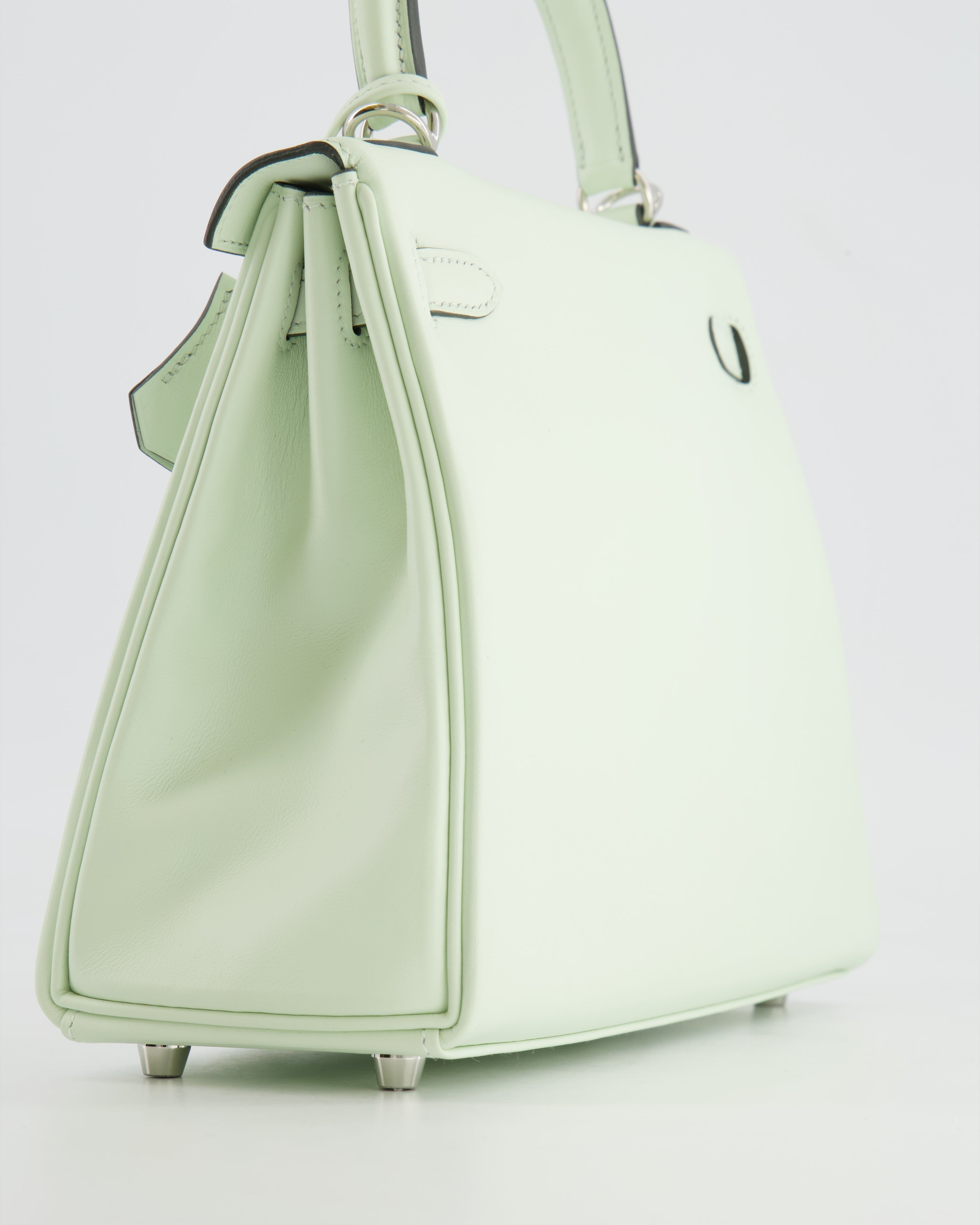 Kelly Bag 25cm Retourne in Vert Fizz Swift Leather with Palladium Hardware Kilta bags