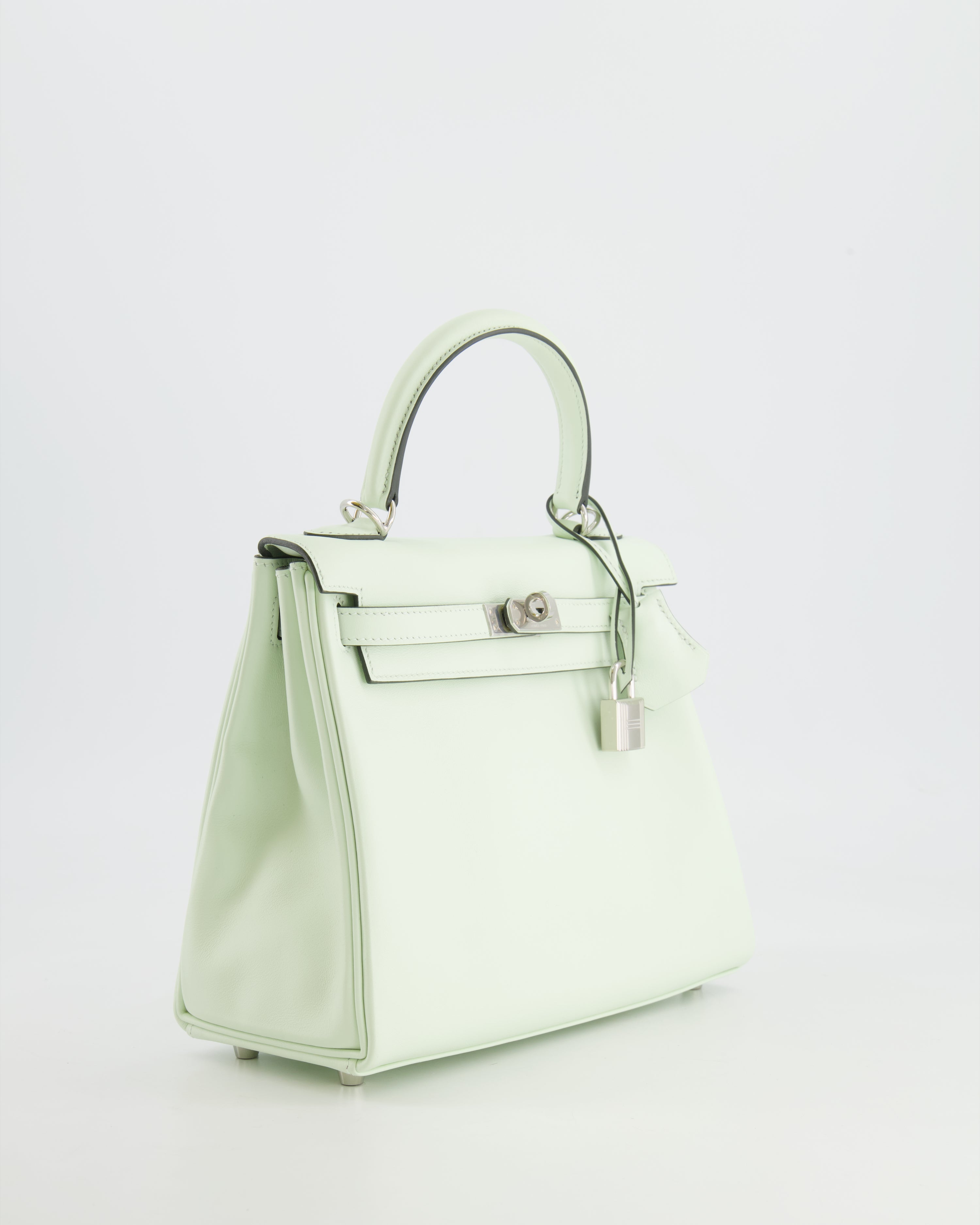 Kelly Bag 25cm Retourne in Vert Fizz Swift Leather with Palladium Hardware Kilta bags