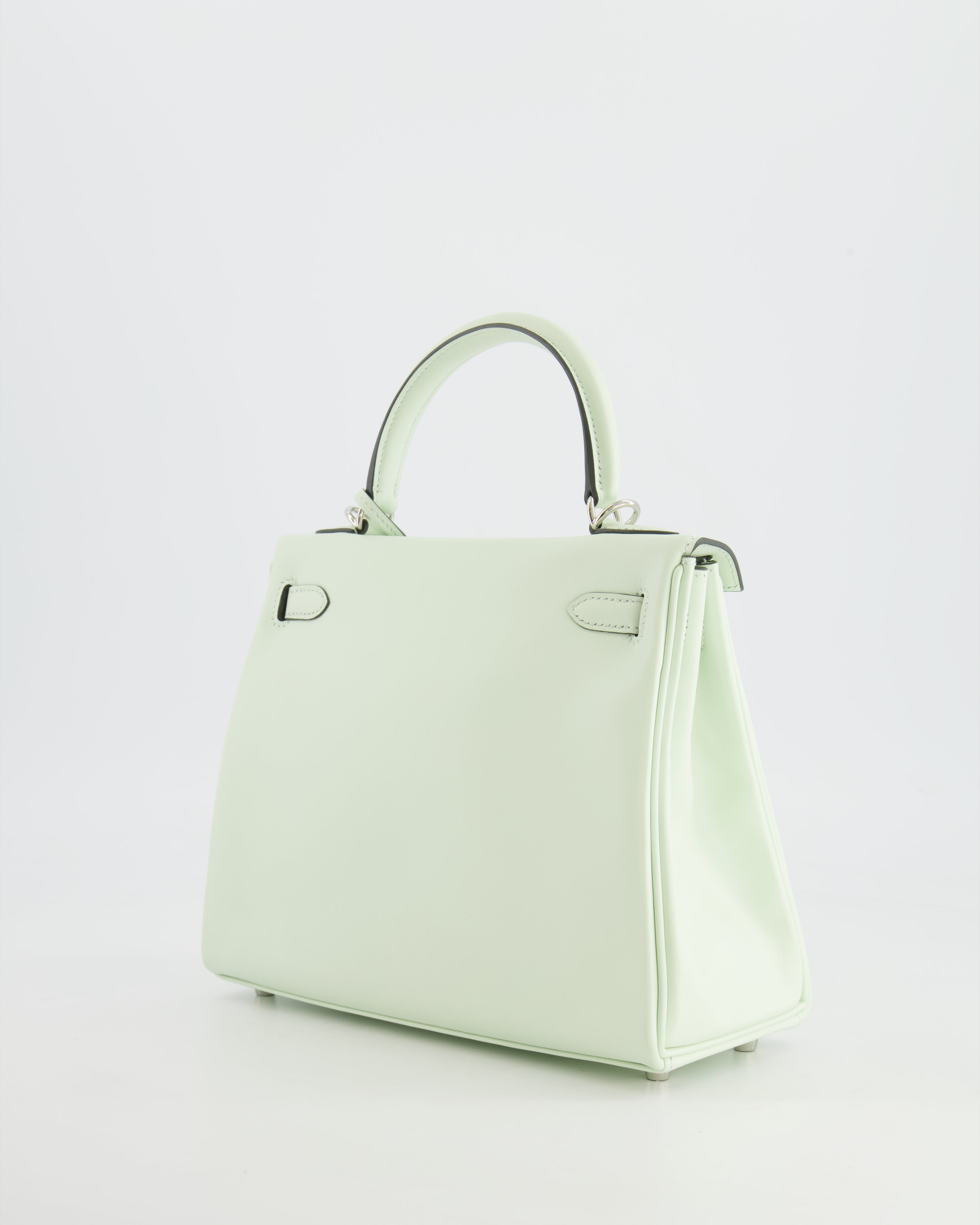 Kelly Bag 25cm Retourne in Vert Fizz Swift Leather with Palladium Hardware Kilta bags