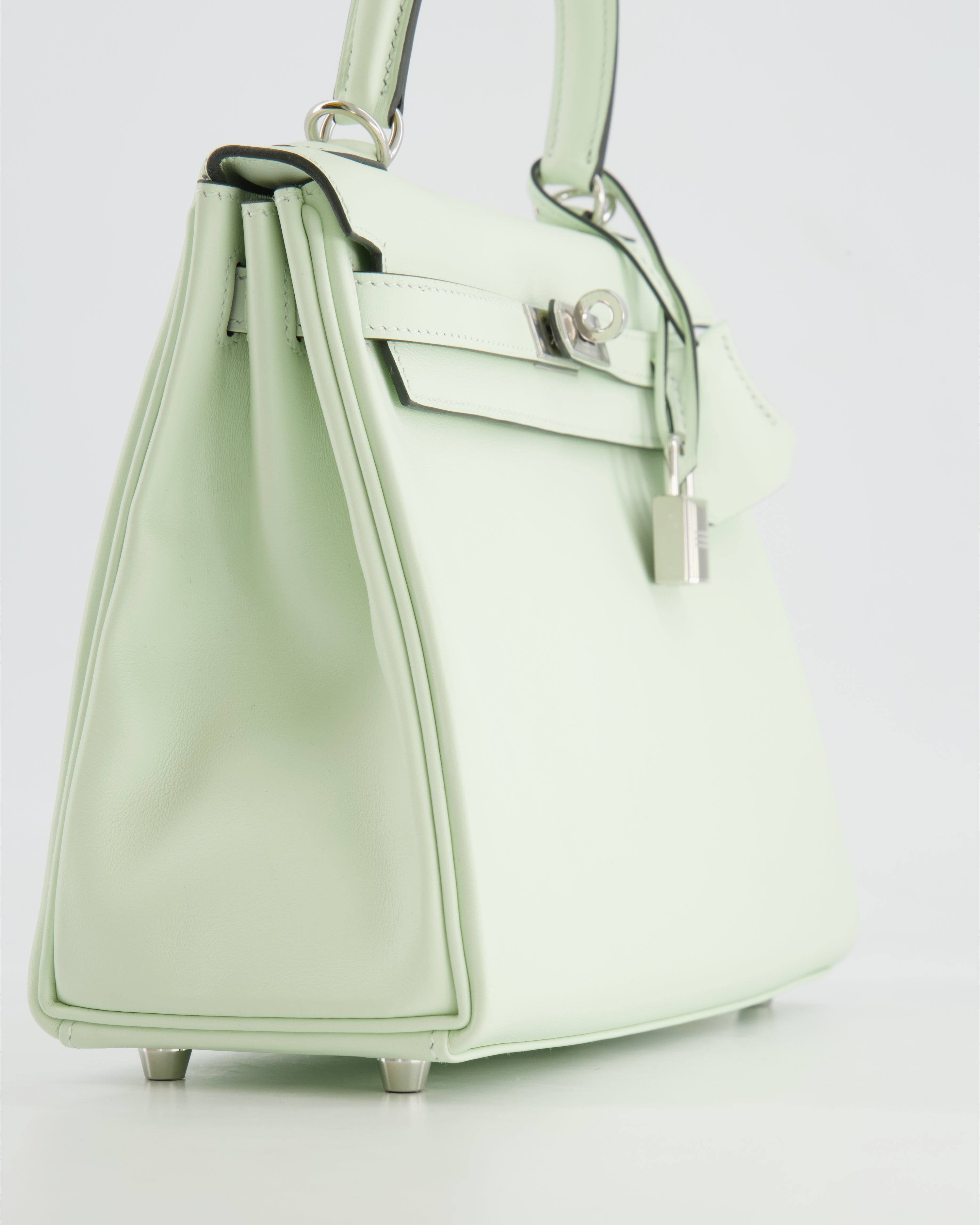 Kelly Bag 25cm Retourne in Vert Fizz Swift Leather with Palladium Hardware Kilta bags