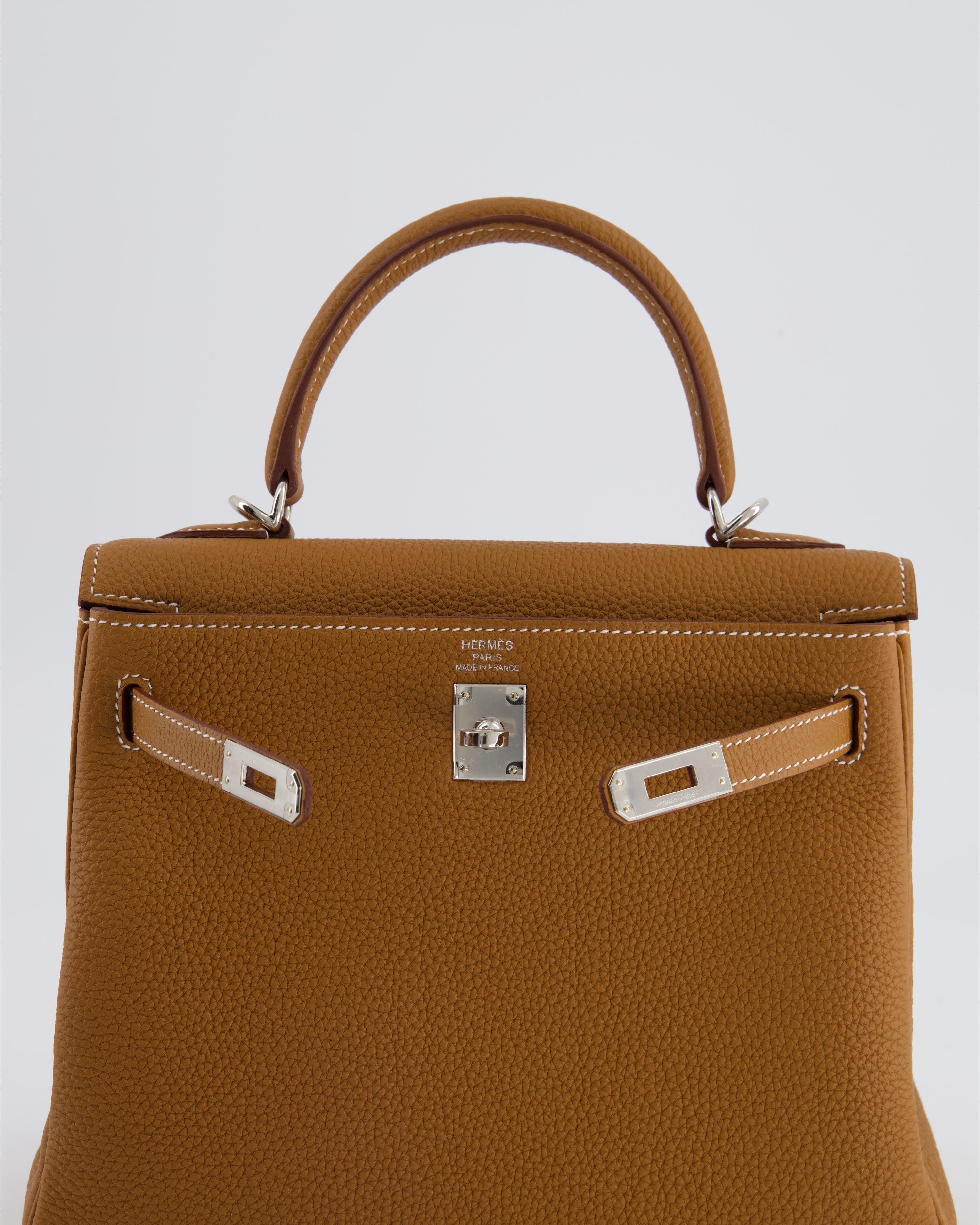 *RARE* Hermes Kelly Bag 25cm in Gold with Togo Leather and Palladium Hardware - sneakerlandnet