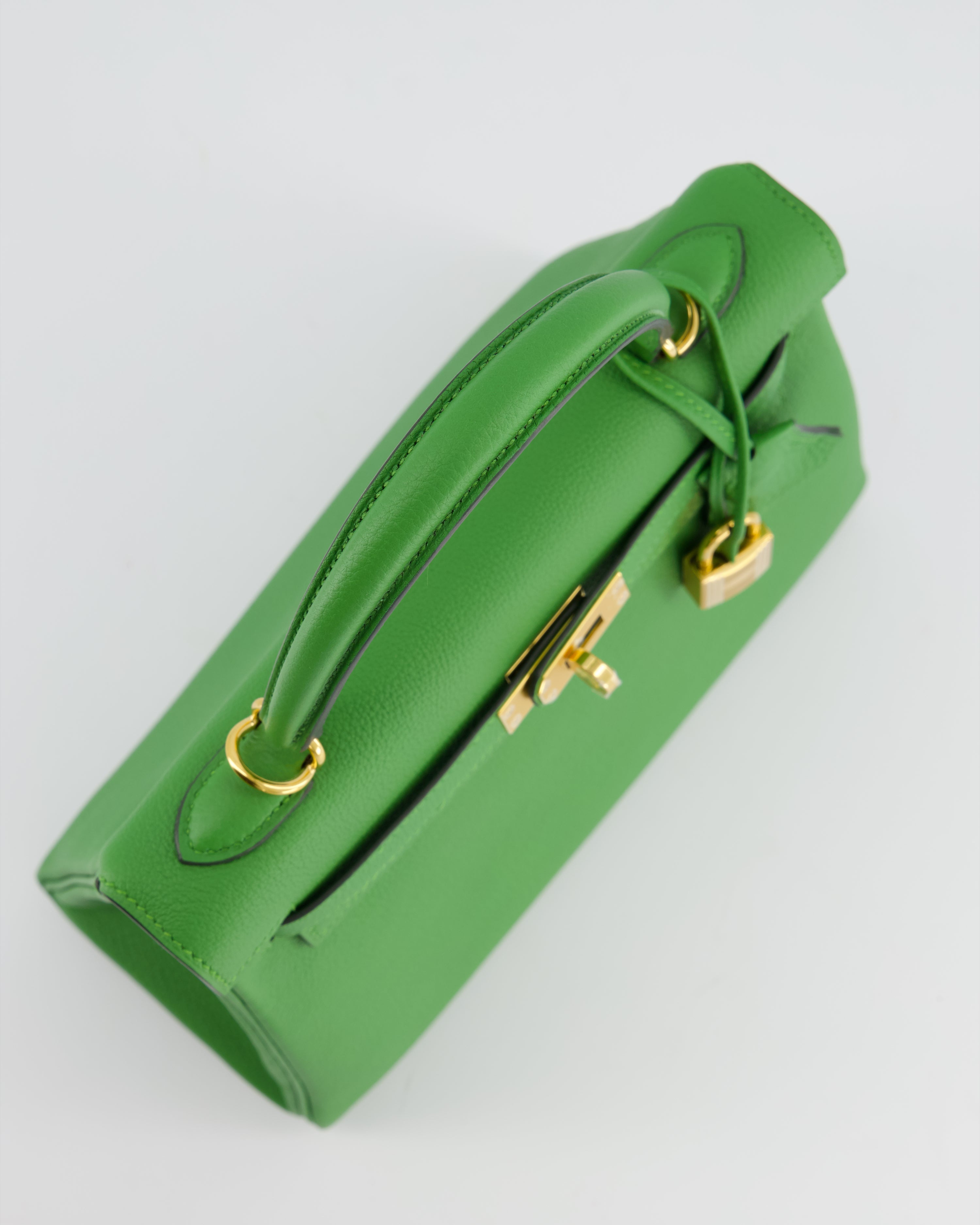 *RARE* Hermes Kelly Bag 25cm Vert Yucca with Togo Leather and Gold Hardware - sneakerlandnet