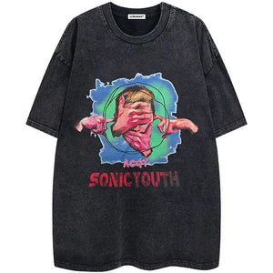 Sneakerhill® Acid Wash T-shirt SONIC YOUTH Sneakerhill