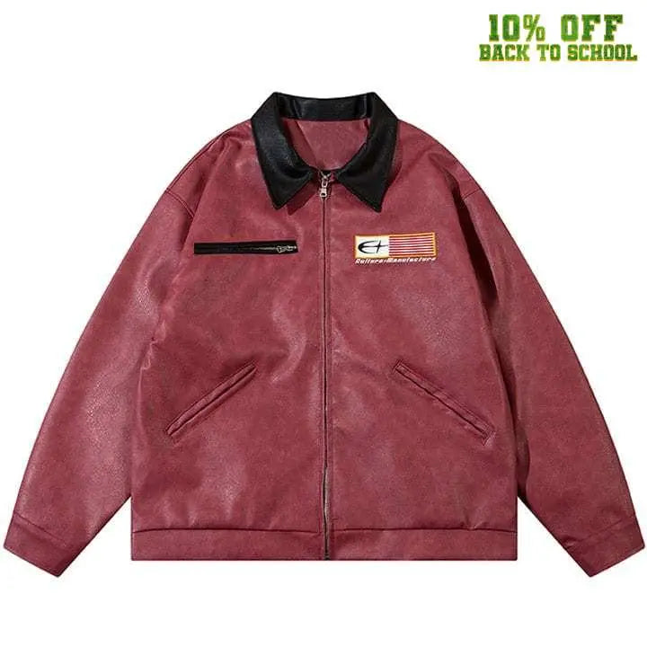 Sneakerhill® American Style PU Leather Jacket - sneakerhillcom