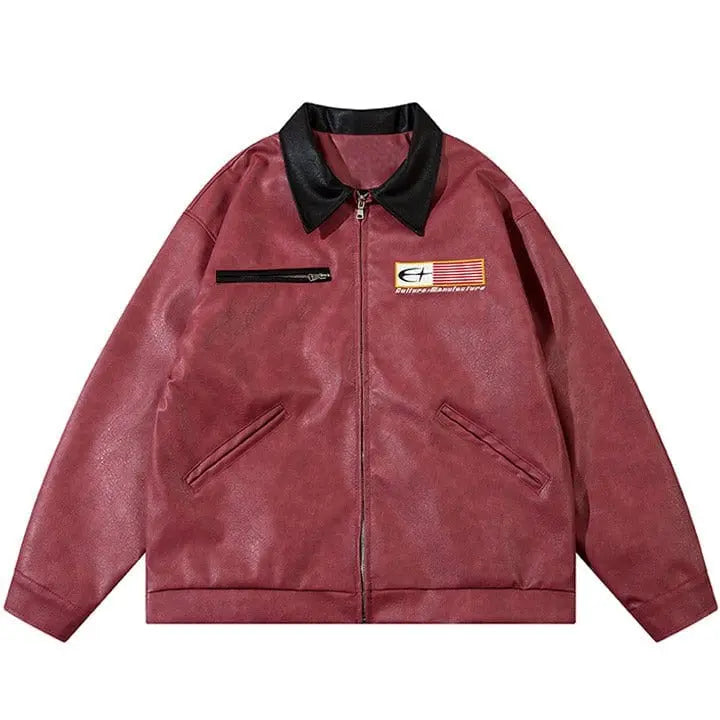 Sneakerhill® American Style PU Leather Jacket - sneakerhillcom