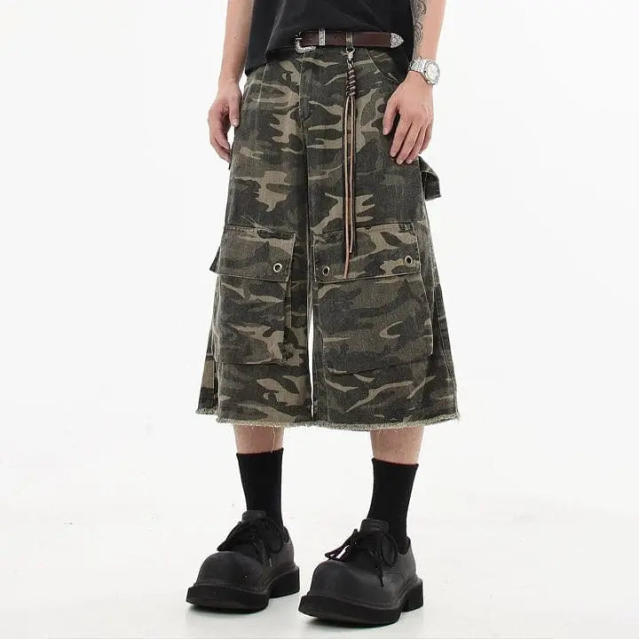 Sneakerhill® Camouflage Cargo Shorts with Pockets - sneakerhillcom