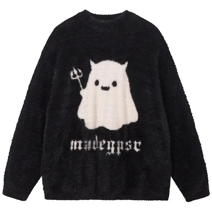 Sneakerhill® Cartoon Plush Sweater Devil Ghost Sneakerhill