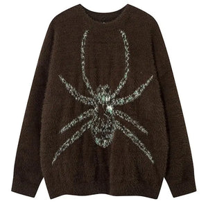 Sneakerhill® Casual Knitted Sweater Embroidery Spider Sneakerhill