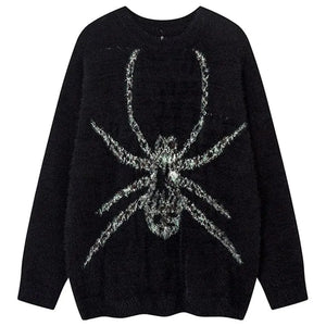 Sneakerhill® Casual Knitted Sweater Embroidery Spider Sneakerhill