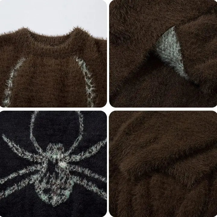 Sneakerhill® Casual Knitted Sweater Embroidery Spider Sneakerhill