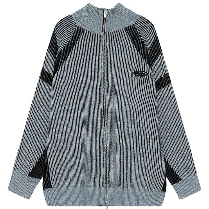 Sneakerhill® Chunky Striped Knit Cardigan Sweater Sneakerhill