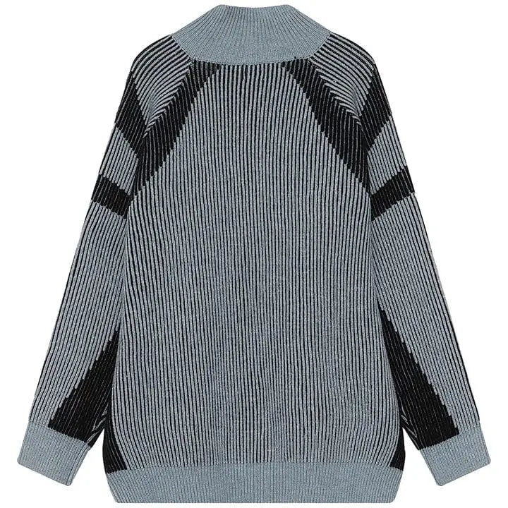 Sneakerhill® Chunky Striped Knit Cardigan Sweater Sneakerhill