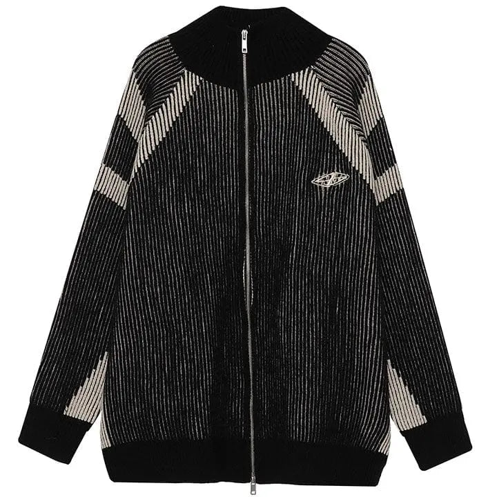 Sneakerhill® Chunky Striped Knit Cardigan Sweater Sneakerhill