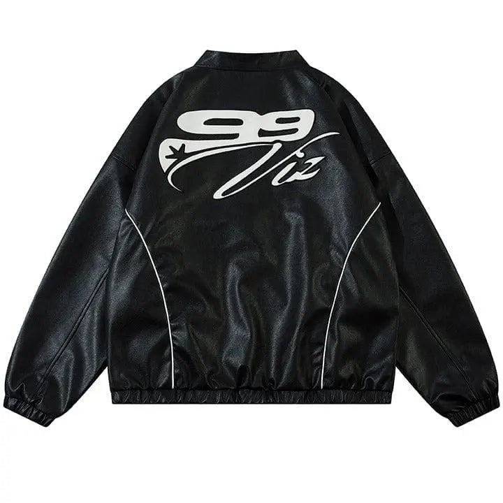 Sneakerhill® Colorblock PU Leather Racing Jacket Sneakerhill