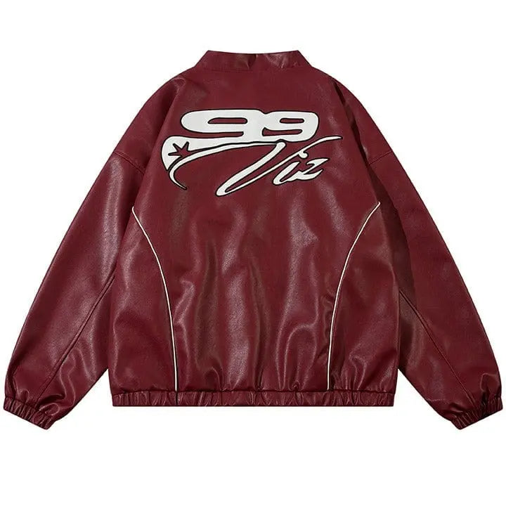 Sneakerhill® Colorblock PU Leather Racing Jacket Sneakerhill