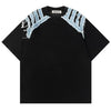 Sneakerhill® Crew Neck T-shirt Denim Shoulder Patch - sneakerhillcom