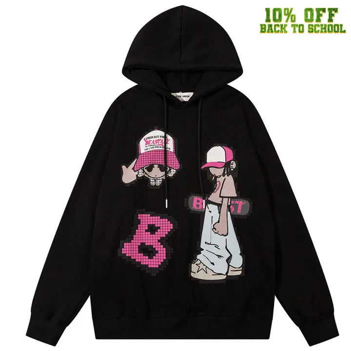 Sneakerhill® Cyber Cartoon Hoodie Skateboard Boy Sneakerhill