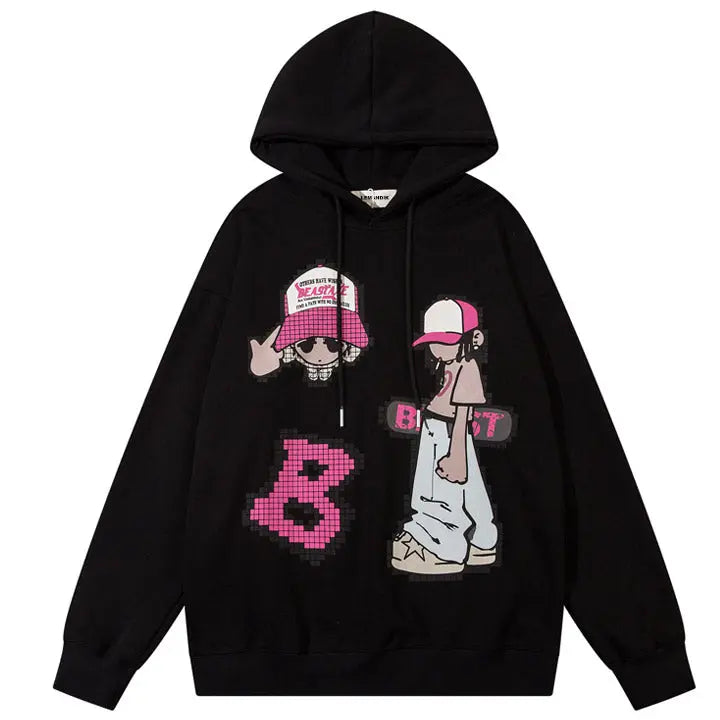 Sneakerhill® Cyber Cartoon Hoodie Skateboard Boy Sneakerhill