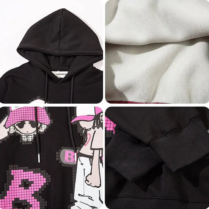 Sneakerhill® Cyber Cartoon Hoodie Skateboard Boy Sneakerhill