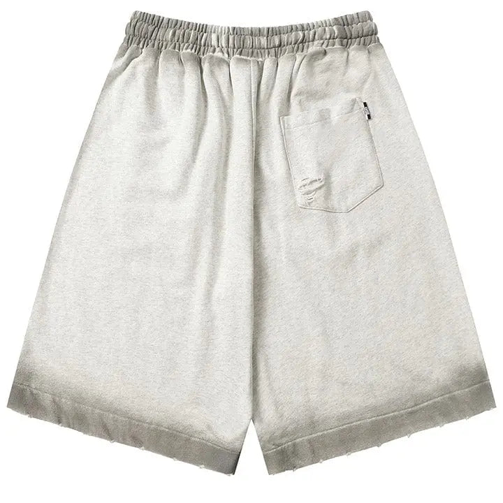 Sneakerhill® Distressed Tie-Dye Letter Shorts - sneakerhillcom