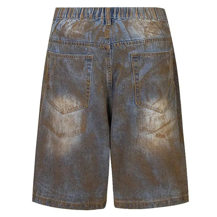 Sneakerhill® Edgy Washed Denim Shorts - sneakerhillcom