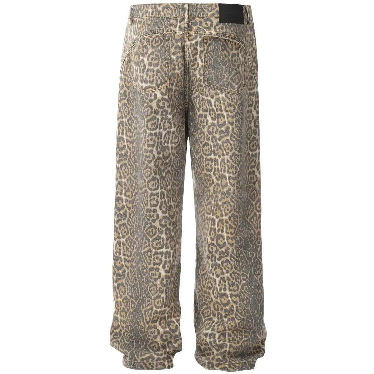 Sneakerhill® Faded Leopard Print Loose Jeans - sneakerhillcom