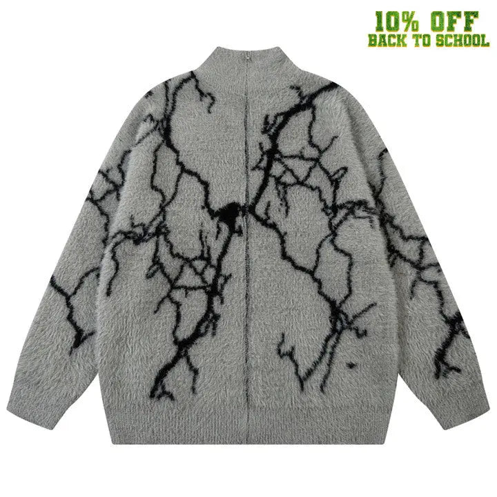 Sneakerhill® Faux Mink Knit Sweater Cardigan Lightning - sneakerhillcom