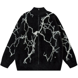 Sneakerhill® Faux Mink Knit Sweater Cardigan Lightning - sneakerhillcom