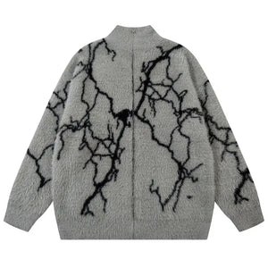 Sneakerhill® Faux Mink Knit Sweater Cardigan Lightning - sneakerhillcom