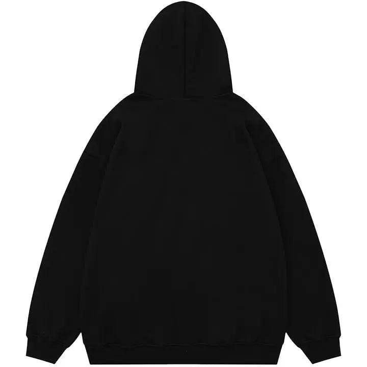 Sneakerhill® Fleece Zipper Hoodie Pentagram Print - sneakerhillcom