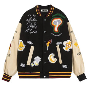 Sneakerhill® Funny Varsity Jacket Flock Tennis Ball Sneakerhill