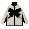 Sneakerhill® Furry Butterfly Jacquard Sweater Cardigan - sneakerhillcom