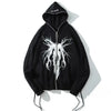 Sneakerhill® Gothic Black Full Zip Graphic Hoodie - sneakerhillcom