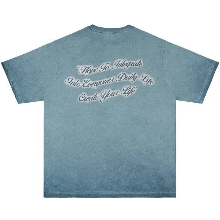 Sneakerhill® Gradient Wash Cherry Print T-Shirt - sneakerhillcom